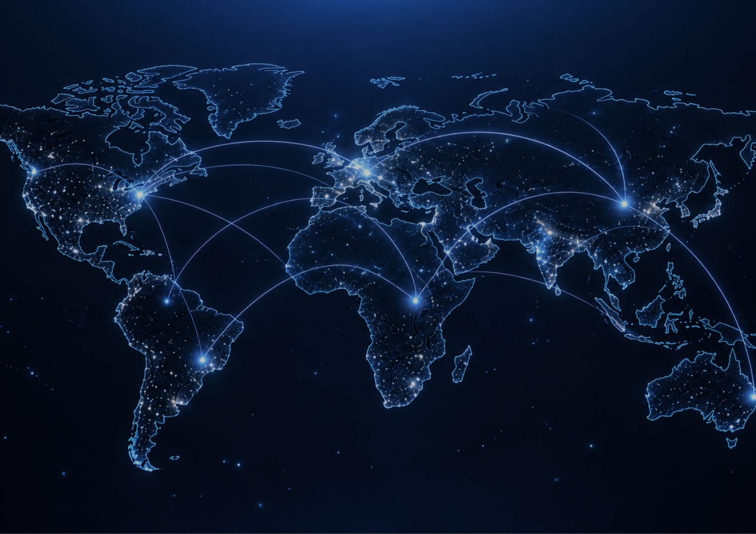 Digital global network map
